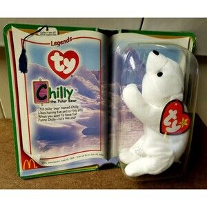 Vintage TY McDonald's CHILLY THE POLAR BEAR Beanie Babies Plush Toy 1994 Legends